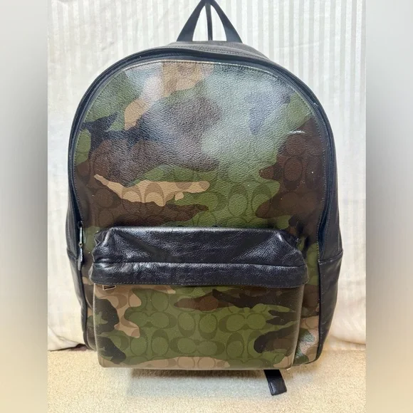Coach West Backpack in Signature Camo Print - Picture 1 of 14